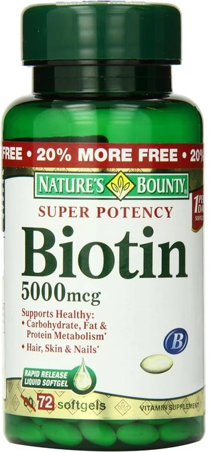 Nature's Bounty 네이처스바운티 네이쳐스 바운티 비오틴 5000mcg 72 라피드 릴리즈 소프트젤 2개, 72정, 1개 - 쿠팡