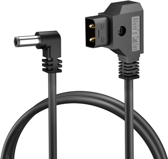 앨빈스 케이블 D-탭-DC 전원 12V 5.5mmx2.1mm 아톰오스 쇼군용 DC 코일 이칸 모니터 블랙매직 비디오 어시스트 소형HD 인디 7 직각, 1M/39.3in, Right Angle DC