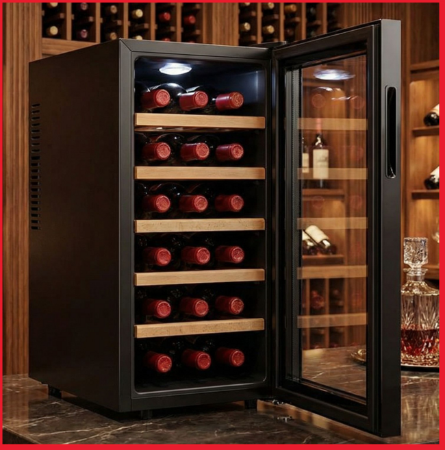 [샤또비노] 고급 와인셀러 맥주 술 냉장고 대형 캐리어 무소음 가정용, 18병 와인셀러