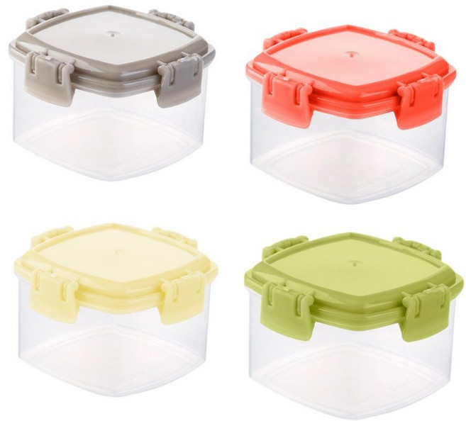 캠핑용 밀폐형 양념통 세트 미니 휴대용 야외 소스병, 4개, F_사각 조미료 상자 4개