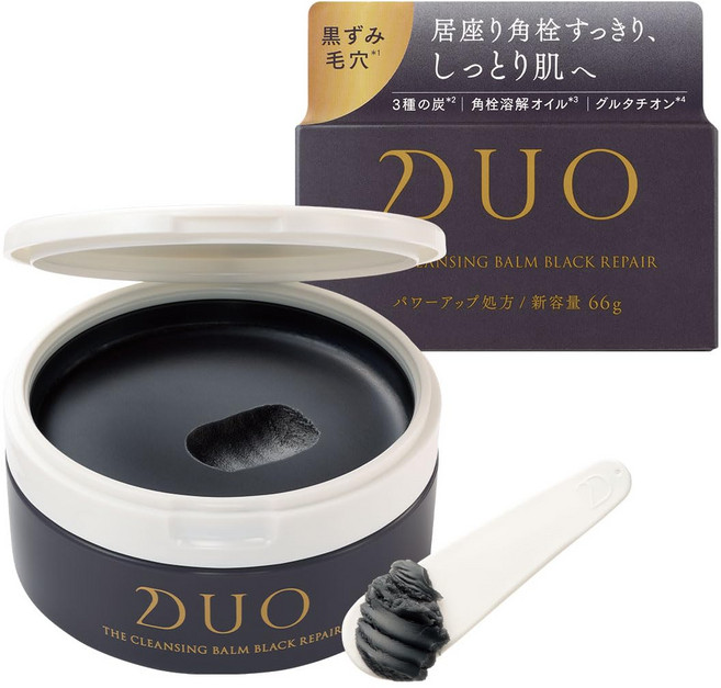 ] W 66g ＼신・탄생 DUO／[파워 업한 모공 대책·검은 모공 케어 더 클렌징 밤, 1개