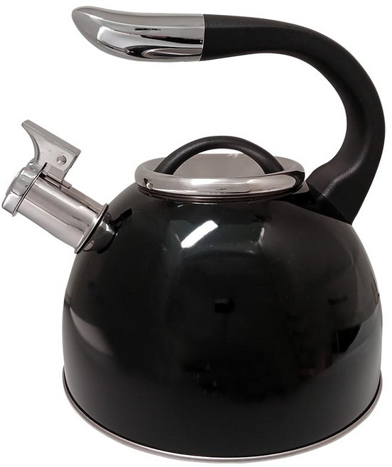 휘슬링 케틀(블랙) 휘슬주전자, 1개, 블랙, 2.5L