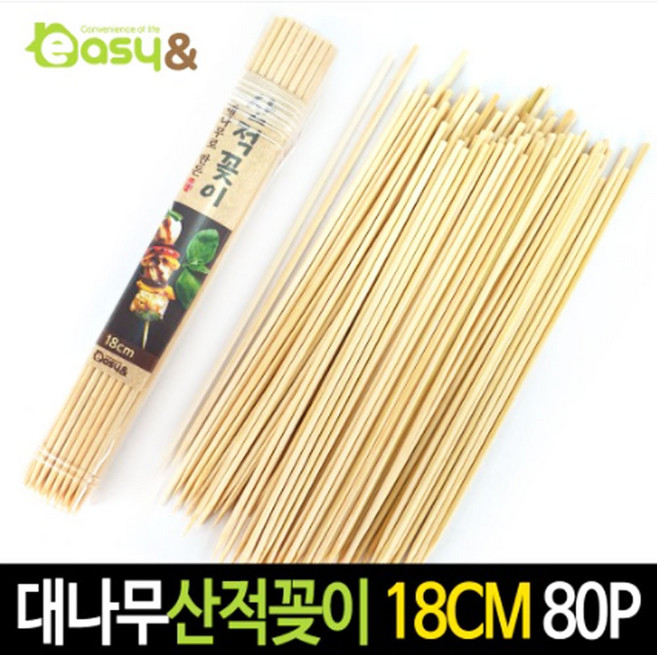 대나무 산적꽂이 캠핑 마시멜로, 1개, 80개입