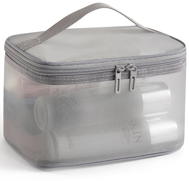 더블레이어 메쉬파우치 화장품 세면도구 대용량 다용도 파우치