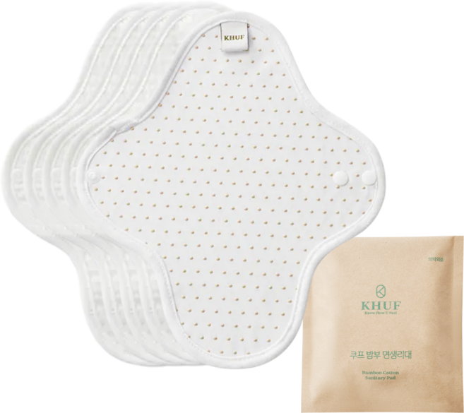 쿠프 프리미엄 유기농 밤부 면생리대 베이지, 5개, 1개입, 소형