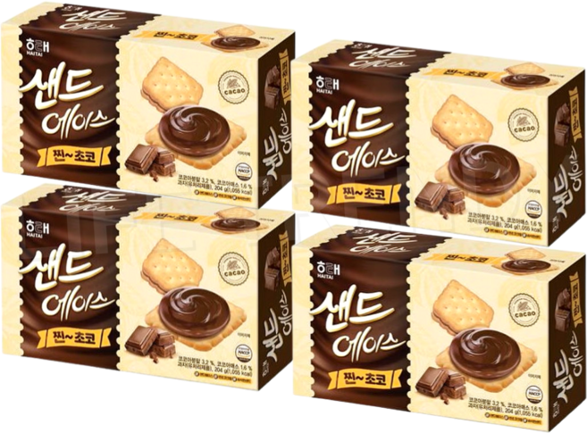해태제과 샌드에이스 찐초코, 204g, 4개