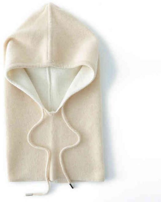 더제이안나 방한 후드넥워머 캐시미어 100 바라클라바, 아이보리화이트, 1개