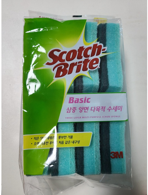 쓰리엠 베이직 삼중양면 다목적 수세미, 8개입, 9개