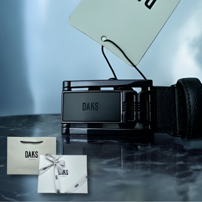 [백화점 선물포장]닥스 블랙 무광 버클 소가죽 자동벨트 선물세트 고급 가죽 정장벨트 세트 남자 생일선물 부모님 명절 선물 추천 +사은품 양말증정