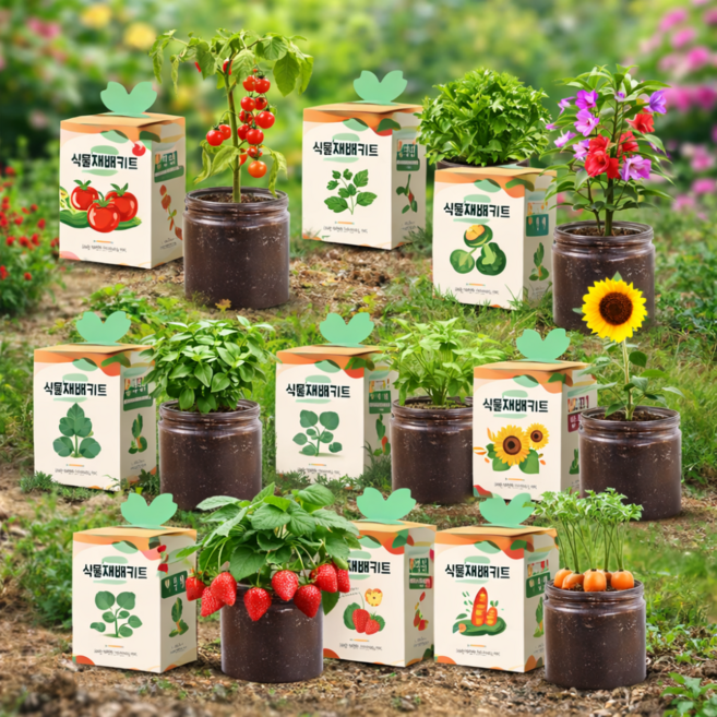 식물재배키트 베란다 홈가드닝 어린이 텃밭가꾸기 텃밭세트, 방울토마토