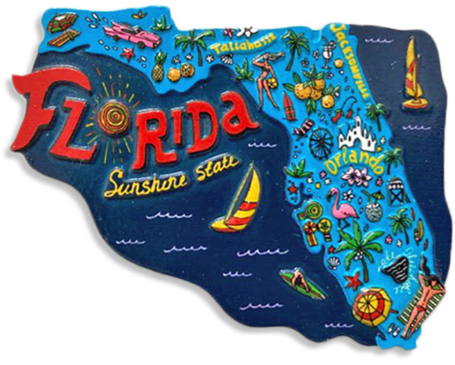 유로고 미국 몰디브 뉴욕 괌 하와이 캐나다 스위스 프라하 영국 런던 마그넷 마그네틱 냉장고자석, 36.플로리다