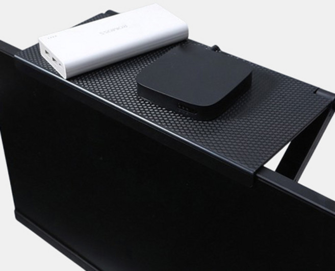 집사람 TV 상단 선반 셋톱박스 거치대, 블랙, 1개