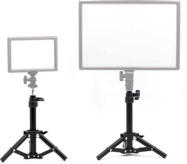 룩스패드22 룩스패드43 테이블 미니 스탠드 최대 38cm 가성비짱 거치대 라이트 스탠드 조명 개인방송, 38cm스탠드+v형 트리플 마운트, 1개