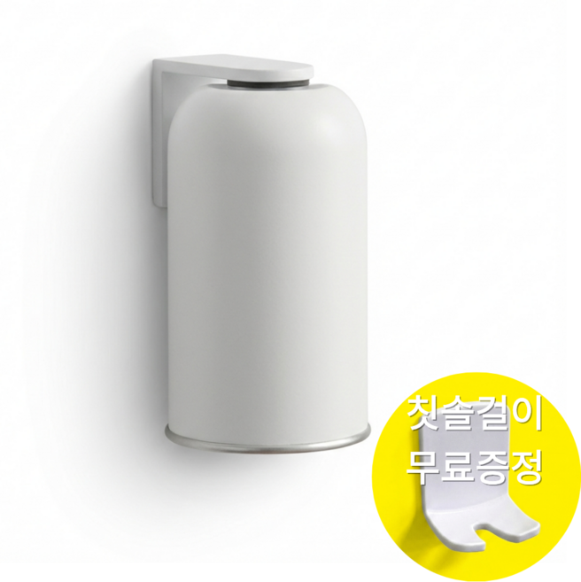 땡스투 SUS304 스텐 무타공 물빠짐 거꾸로 자석 양치컵, 스텐-화이트, 1개