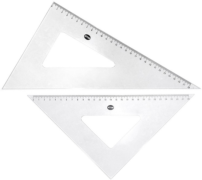아톰 눈금삼각자 [30cm/SN300/2개한세트] 고급, 1개, 투명