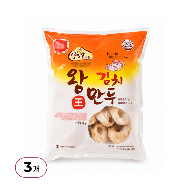 아하식품 김치 왕만두, 1.4kg, 3개