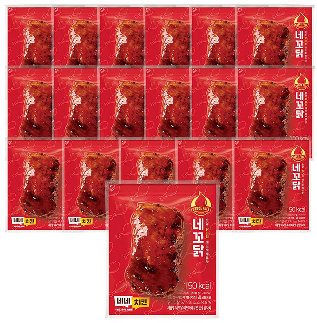 네네치킨 네꼬닭 순살 닭다리 레드바베큐맛, 100g, 18개