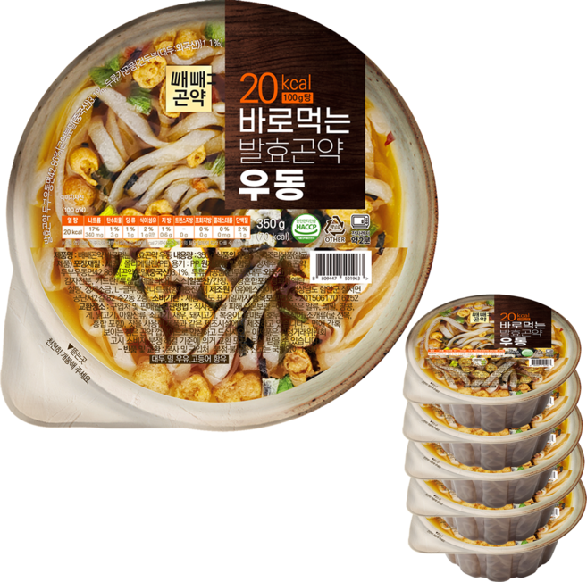 국물까지 다먹어도 85kcal 바로먹는 발효곤약 우동, 6개, 350g