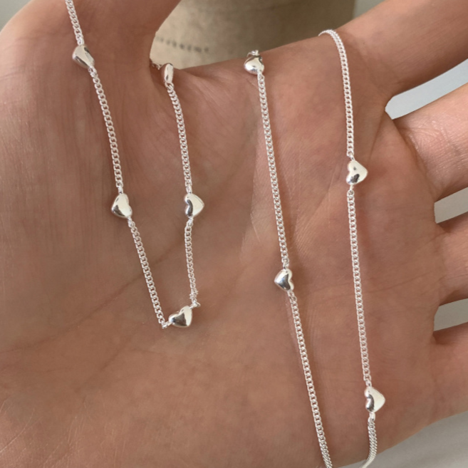 스앳눈 실버925 plated 데일리 하트 목걸이