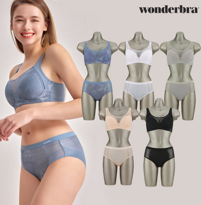 [Wonderbra] 원더브라 제로와이어 브라삼각팬티세트 10종 WB163_01
