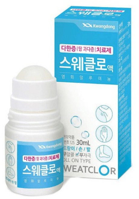 광동(Kwangdong) 데오드란트 롤온 체취 감소 땀 억제 및 산뜻함 유지, 1개, 30ml