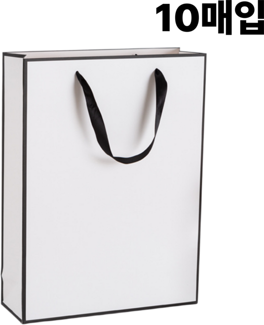 선물용 종이쇼핑백, 10개, 블랙앤화이트