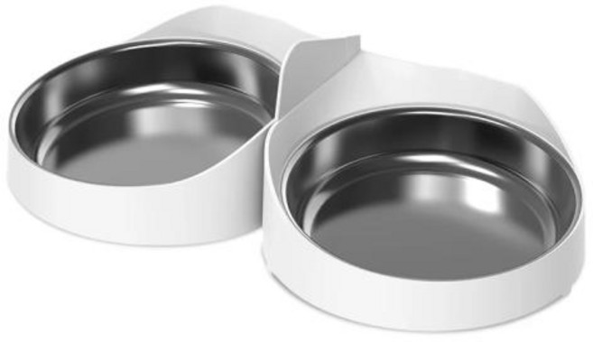 ROJECO 스테인레스 스틸 싱글 및 더블 보울 액세서리 4L 자동 애완 동물 피더 고양이 먹이 디스펜서 애완 동물 피더 없음, Double Bowl, 1개