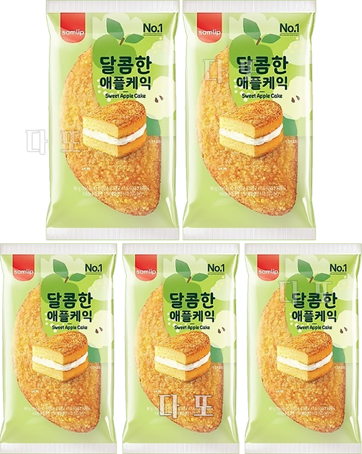 달콤한 애플케익 5봉 봉지빵 간식빵 삼립빵, 1세트, 400g