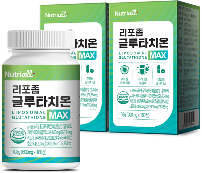 리포좀 글루타치온 MAX 식약청 HACCP 인증 6개월분, 2개, 180정