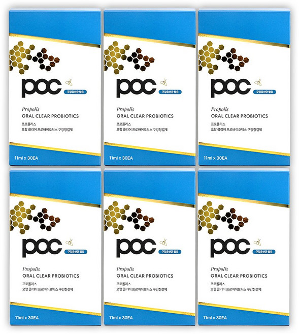 POC 프로폴리스 유산균 오랄클리어 일회용 가글, 6개, 330ml