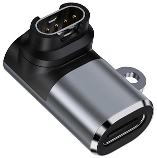 Garmin 佳明 Type-C 轉接頭 智能手錶充電配件, 灰銀, 1個, 2cm