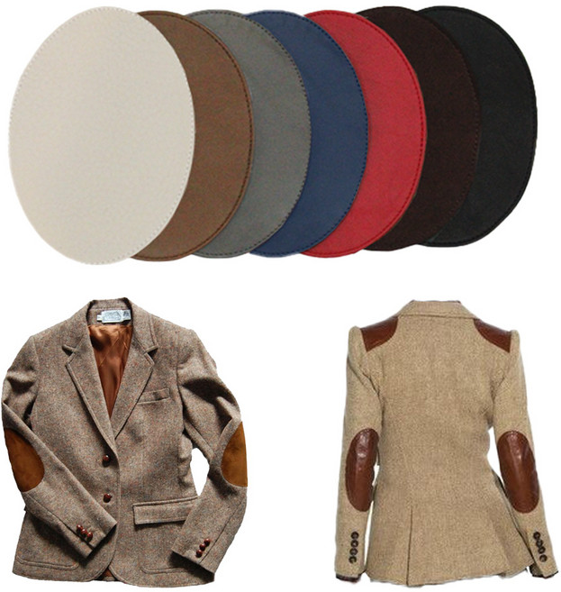 룽고가죽 엘보패치 팔꿈치패치 의류리폼 의류부자재 천연가죽, 레드브라운