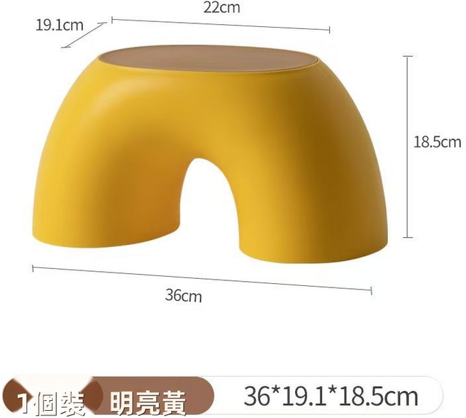 GUEFOON 梳妝矮凳化妝椅玄關換鞋凳, 1件, 黃色（9505）:如圖所示