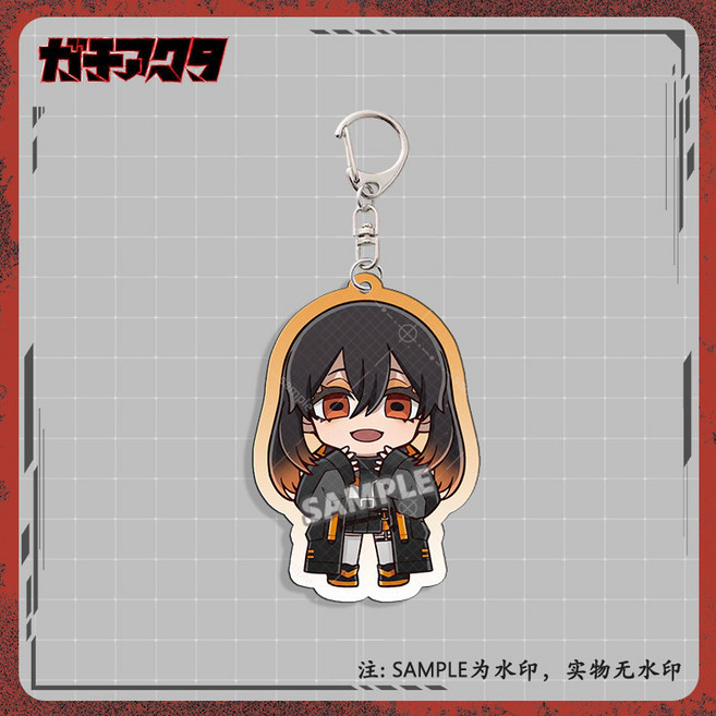 가치아쿠타 미니 캐릭터 프린팅 아크릴 키 체인 홀더 열쇠고리, 1개, G 5.5cm