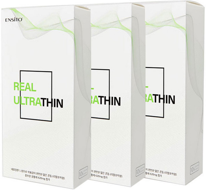 [안심밀착 초박형] 엔시토 리얼 울트라씬 에어핏 콘돔, 3개, 10개입