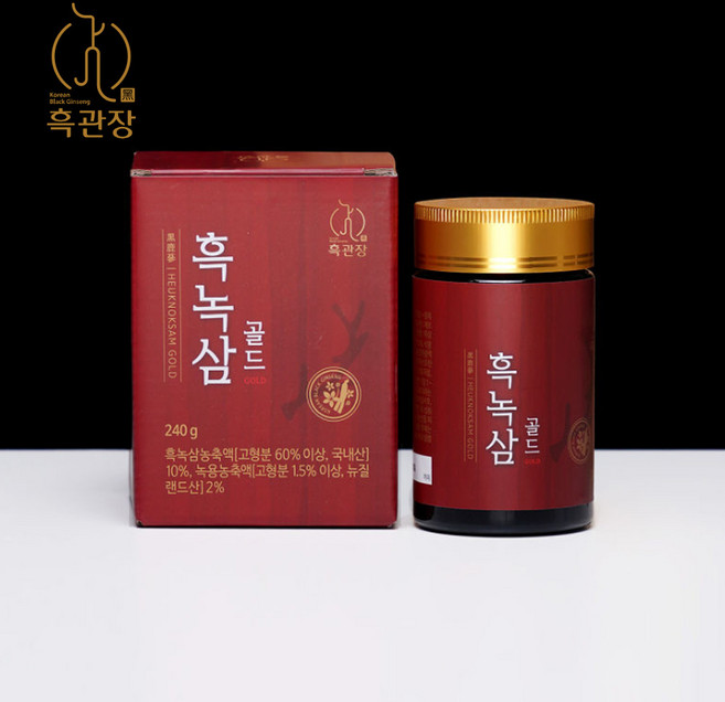 흑관장 흑녹삼골드 흑삼+뉴질랜드산 녹용+십전대보 한약재 에너지 보강 농축액 (240g x 1병), 240g, 1개