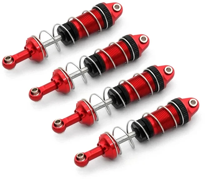 MJX H16 WLtoys용 금속 충격 흡수 장치 댐퍼 4개 144001 MN128 RC 자동차 부품, 03 빨간