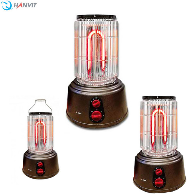 Hanvit 튼튼한 강철판 고효율 근적외선히터 온풍팬장착 타이머형 2.5kw전기난로 전기히터, 단품