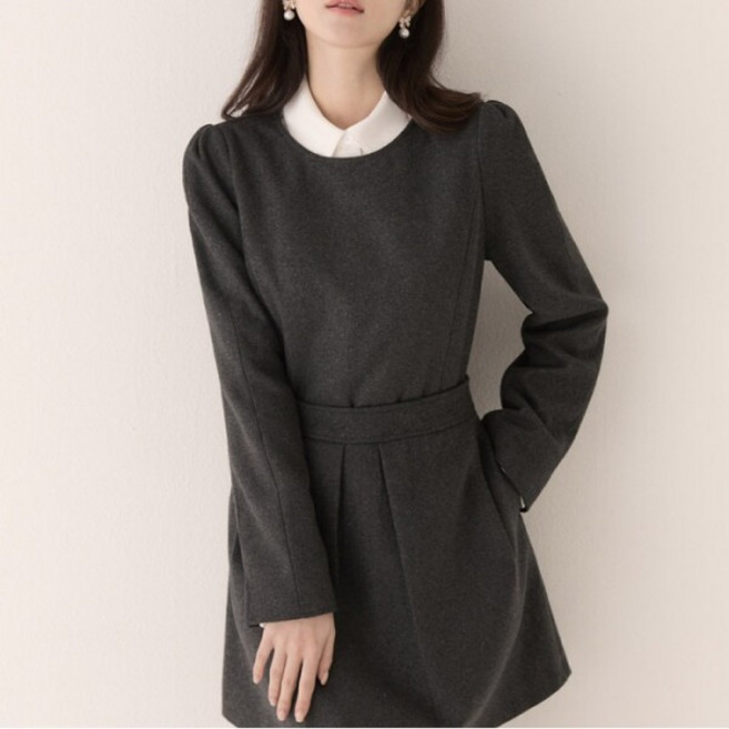 [로엠(비노출)] [로엠] 라운드넥 풀오버 블라우스 (RMBLD4VRT2-T)