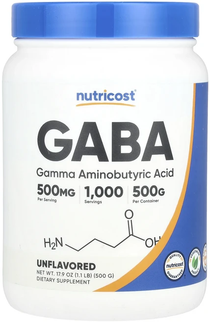 새해 첫좋은선물 Nutricost GABA 무맛 500g(17.9oz) 제대로 할인합니다, Nutricost GABA 무맛 500g179oz, 500g, 1개 - 쿠팡