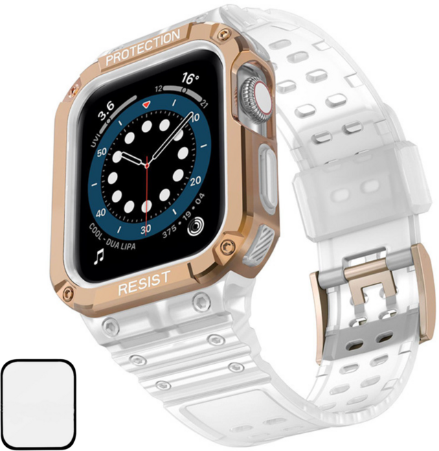 NUBASE 애플워치 호환 지샥 일체형 스트랩, 로얄클리어