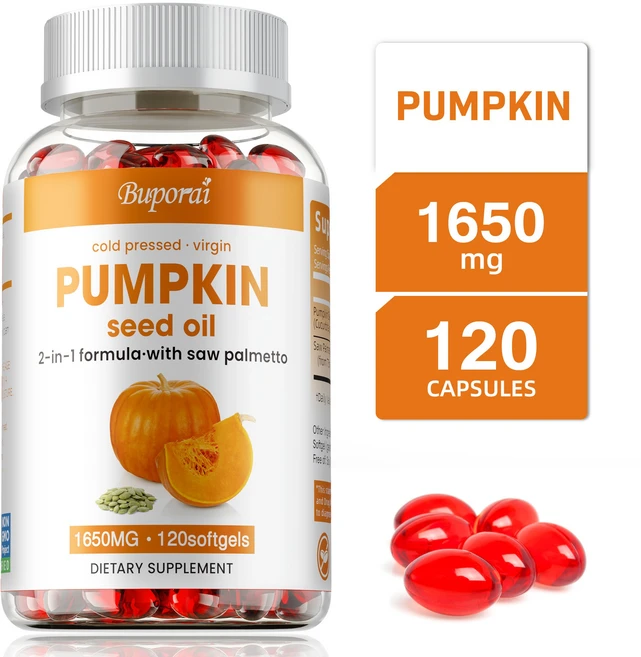 호박씨 오일 - 톱팔메토 - 모발 성장 요로 및 전립선 건강, 1개, 120정 - 쿠팡