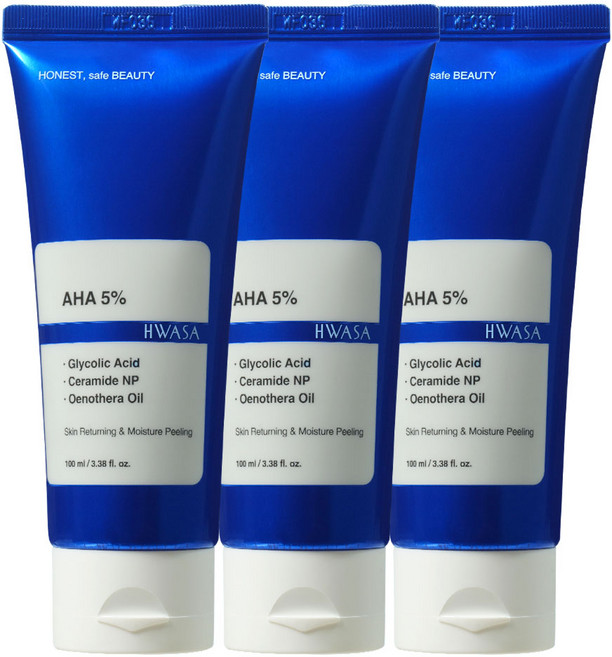 [화사] 아하 5% 고함량 크림 100ml 각질 모공각화증 닭살피부 문제성피부 저자극 고보습 얼굴 전신 케어, 3개