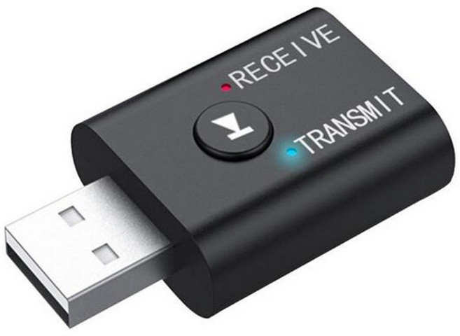 2-in-1 USB 블루투스 오디오 송수신기 어댑터 3.5mm AUX 케이블이 있는 HiFi 무선 오디오 어댑터 TV PC 차량용, 1개