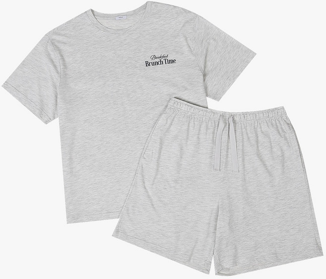 애니바디 [빠른배송] 공용 5부 라운지 세트_ 스위트 부드럽고 신축성 좋은 공용 반팔 파자마세트 홈웨어 실내복 잠옷세트 ANLA26551_NC평택점