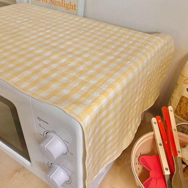 목화베리 전자레인지커버 커피머신 에어프라이어 밥솥 다용도덮개, 연노랑