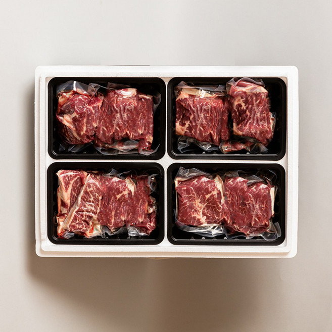 육심전심 솔트에이징 소고기 설 명절 선물세트 3호 등심 부채살 살치살 갈비살, 1개, 1200g