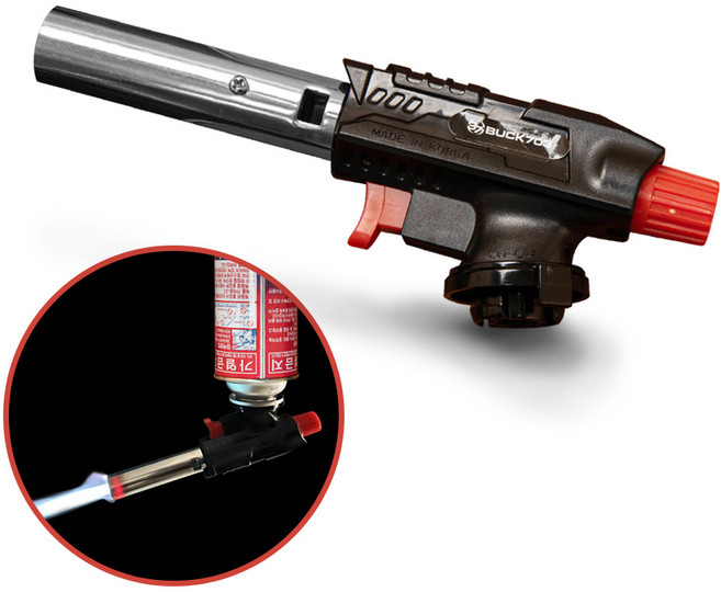 SALE 액화방지 자동 토치 캠핑 바베큐그릴 참숯 화로대 불멍 장작 훈제그릴 비비큐 꼬치, 1개