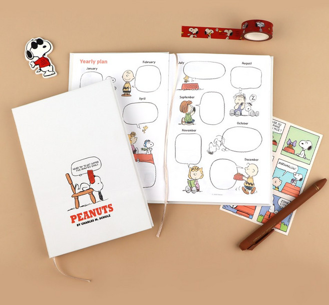 피너츠 스누피 만년형 다이어리, 아이보리, 상세설명 참조