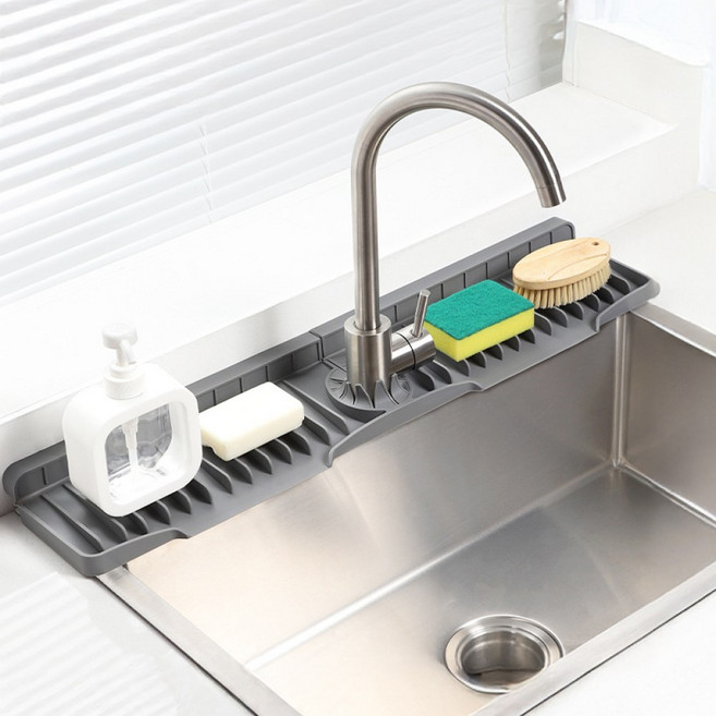 데즐리 물빠짐 끝판왕 싱크대 세면대 실리콘 패드 곰팡이 방지, 1개, 그레이